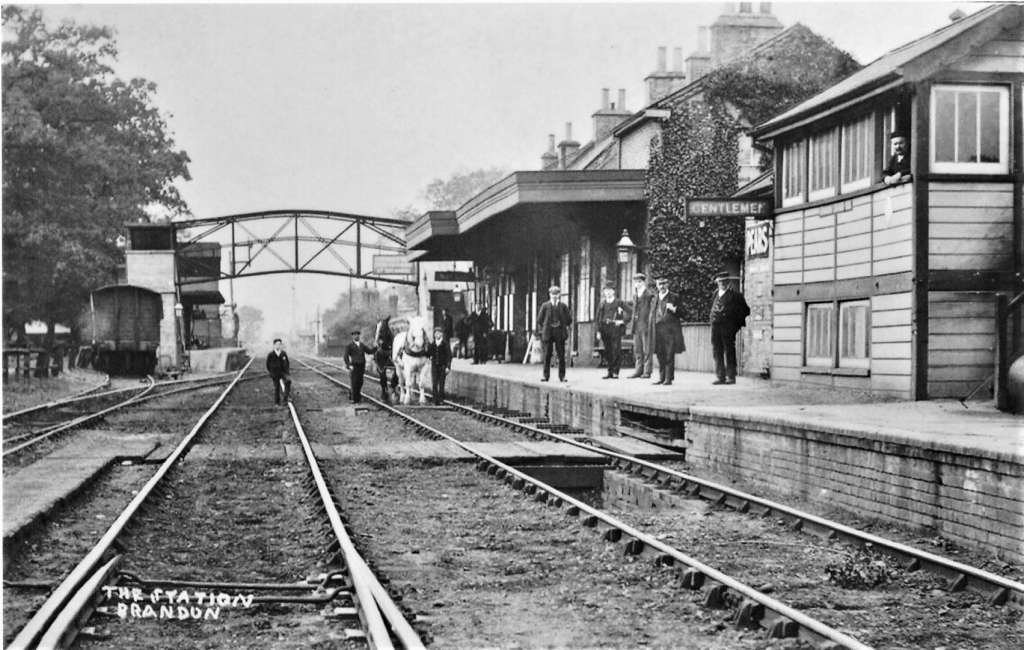 Brandon Station looking west along the tracks in c.1910 (Credit: M Fell)