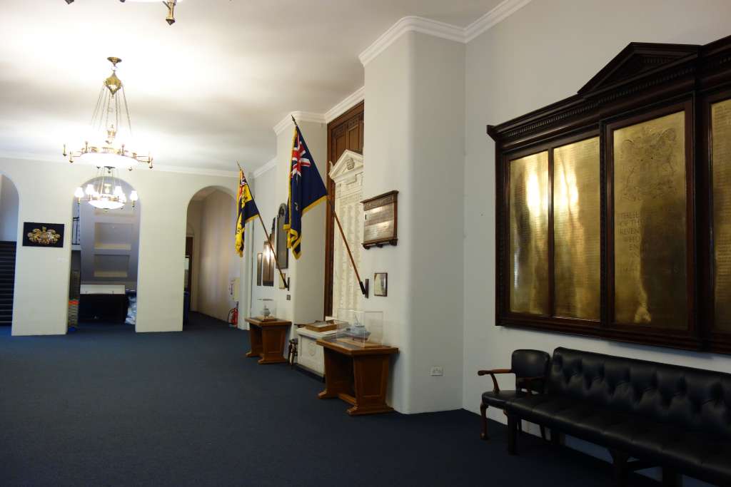 Some of the War Memorials in the basement of Custom House (Credit: M Binney)