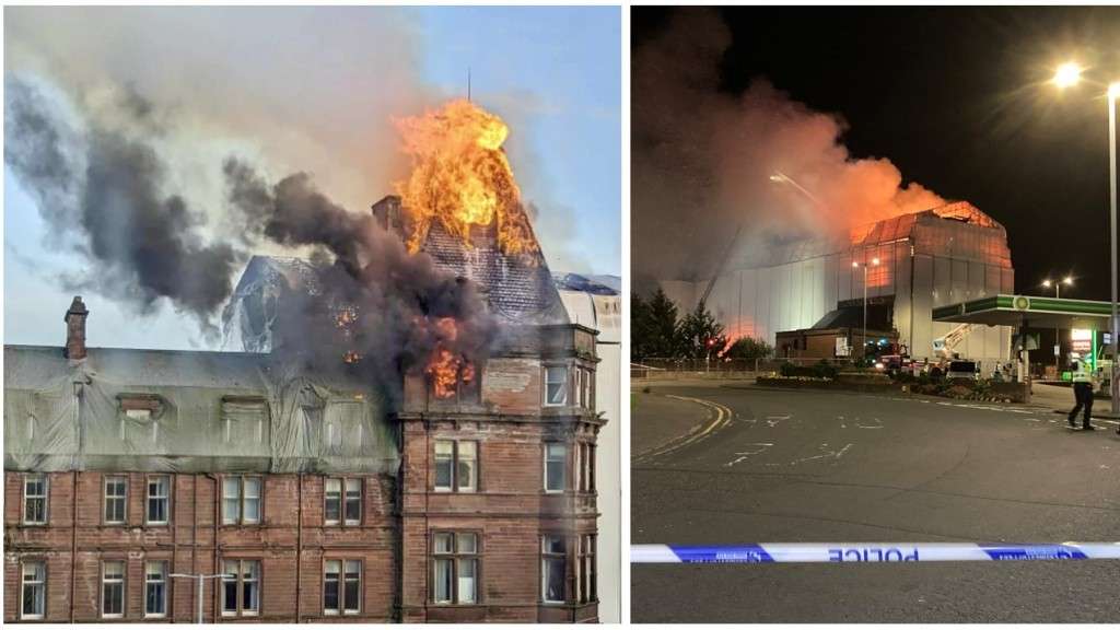 Images taken yesterday show the fire caused extensive damage to the clock tower [Credit: David Hasti