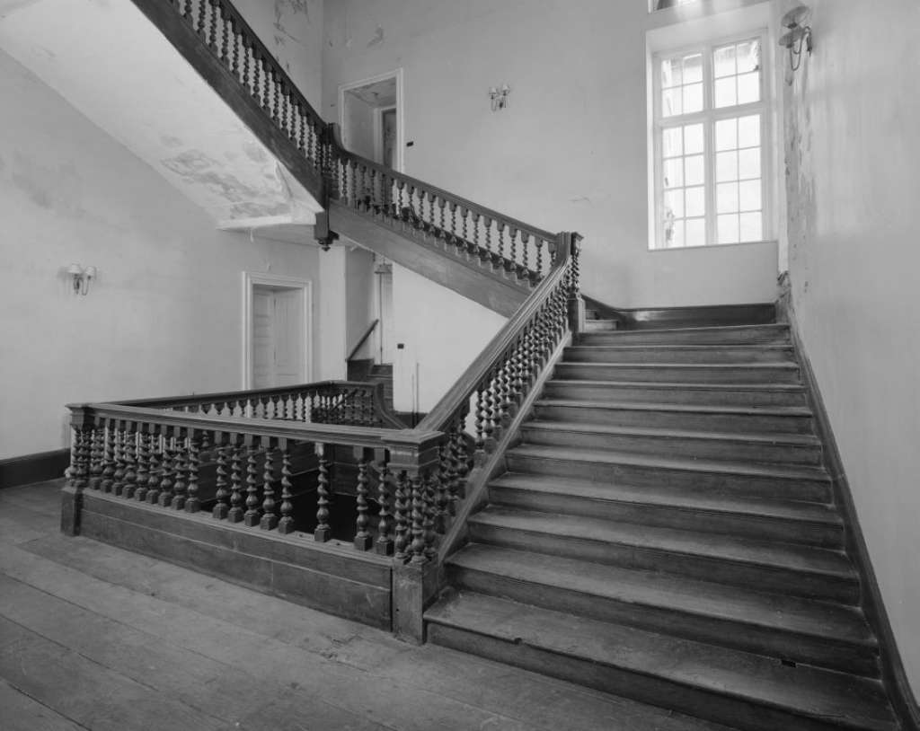 The Grand Staircase is noted in Pevsner (Credit: Coflein)