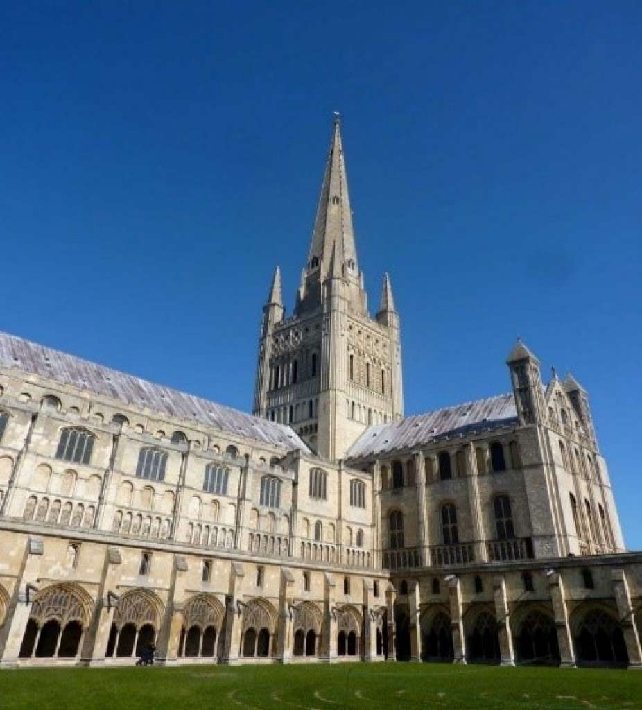 The 13th century spire of Norwich Cathedral