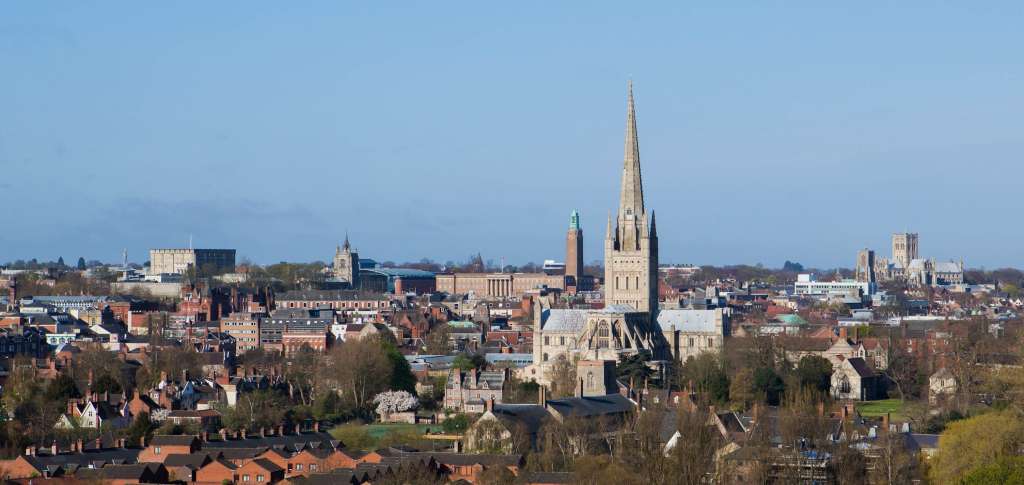 The historic view from St James' Hill of Norwich's skyline (Credit: A Hurley)