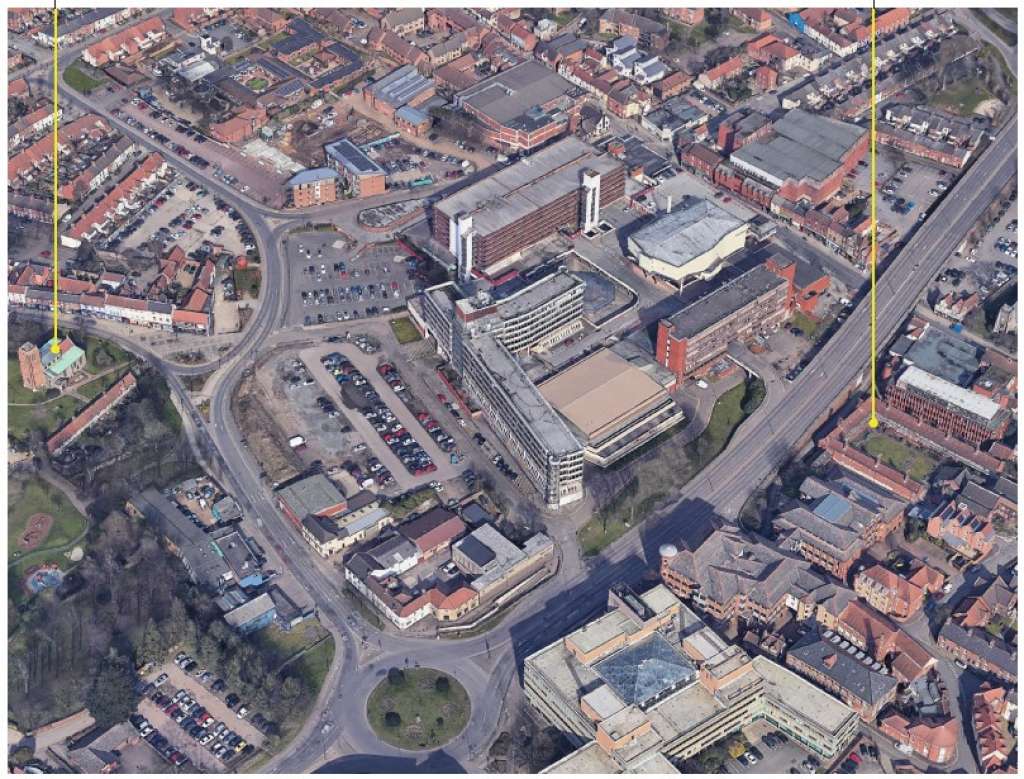 Aerial view of the current Anglia Square site (Planning Docs)