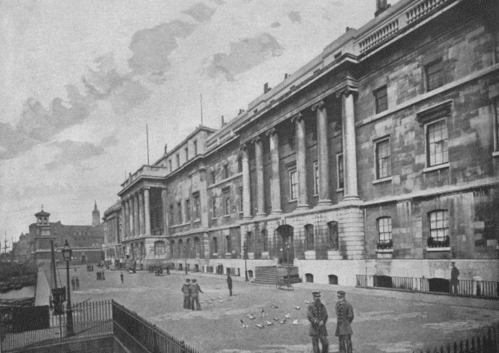 View in 1910 of the Custom House quayside which remained open to the public until the 1990s (credit: