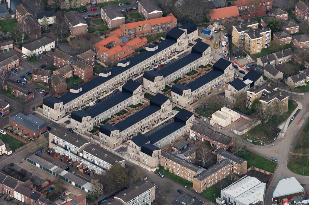The high-density, low-rise footprint of Mikhail Riches' Goldsmith St Development (Credit: John Field