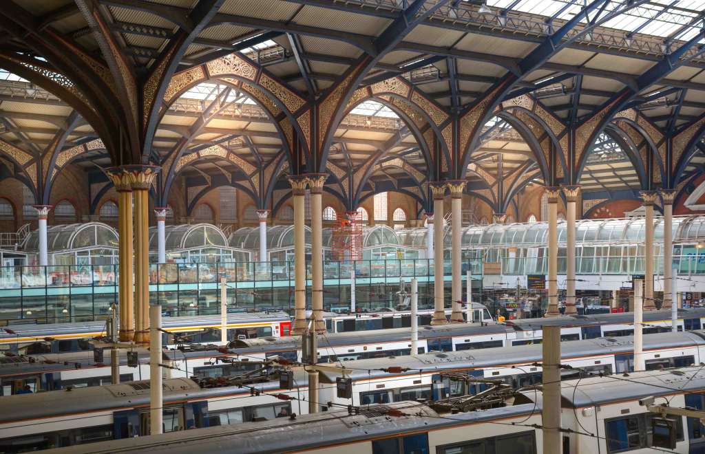 The magnificent train shed over the station, with its forest of cast iron columns (Credit: Alamy)