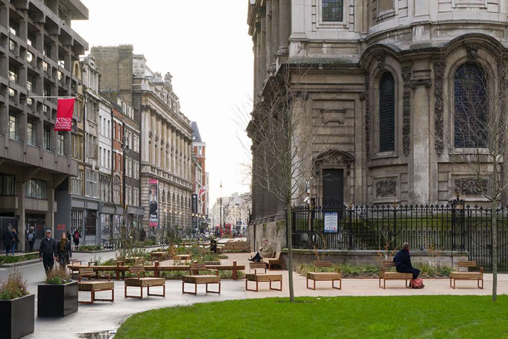 AFTER: The east end of the church has become a pocket park [Credit: Agnese Sanvito and SAVE