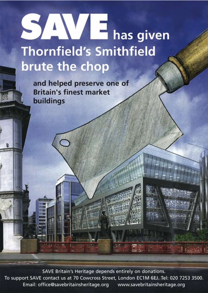 SAVE's 2008 campaign poster following dismissal of Thornfield's demolition plans (SBH)